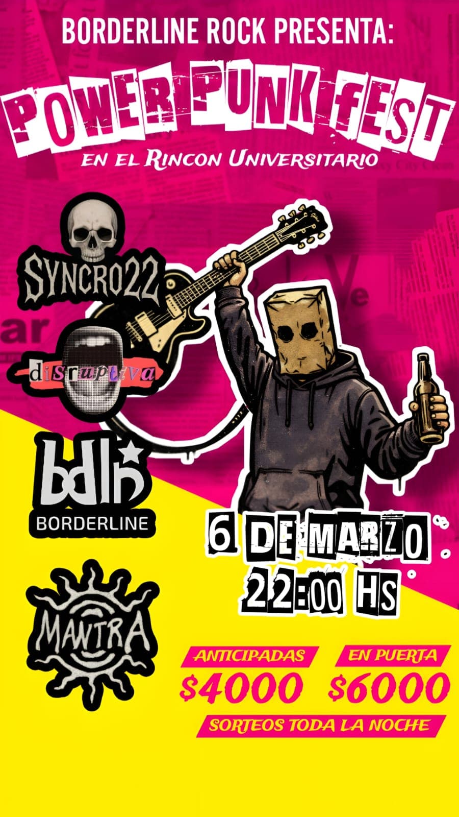 Flyer de Power Punk Fest — 6 de marzo