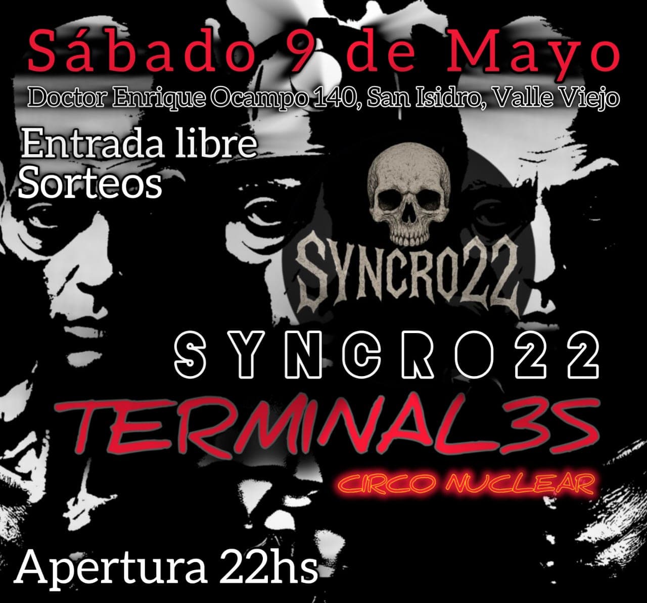 Flyer de Terminal 3S + Circo Nuclear — Sábado 9 de mayo