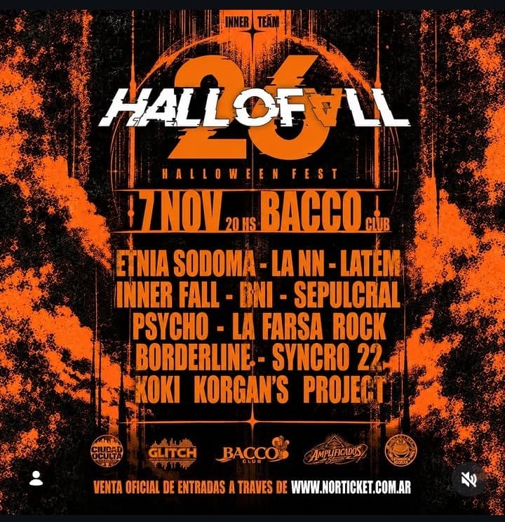 Flyer de HALLOFALL — 7 de noviembre de 2026